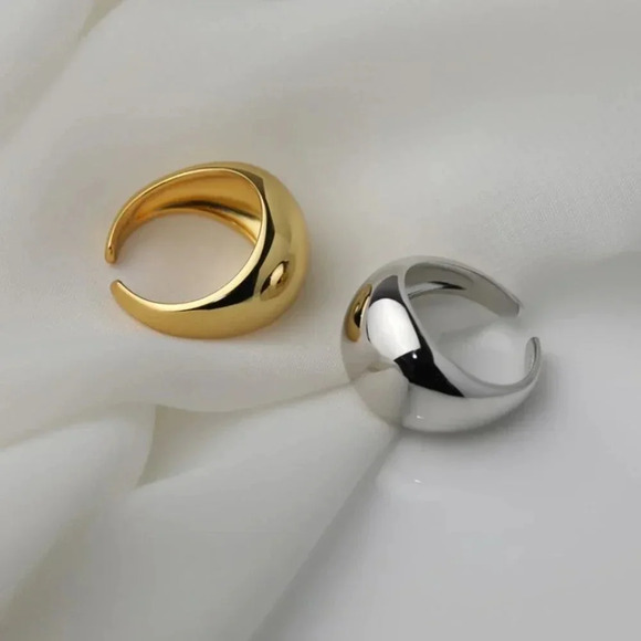 Minimalist 925 Sterling Silver Dome Ring Thick Chunky Statement Modern Ring - Picture 5 of 9